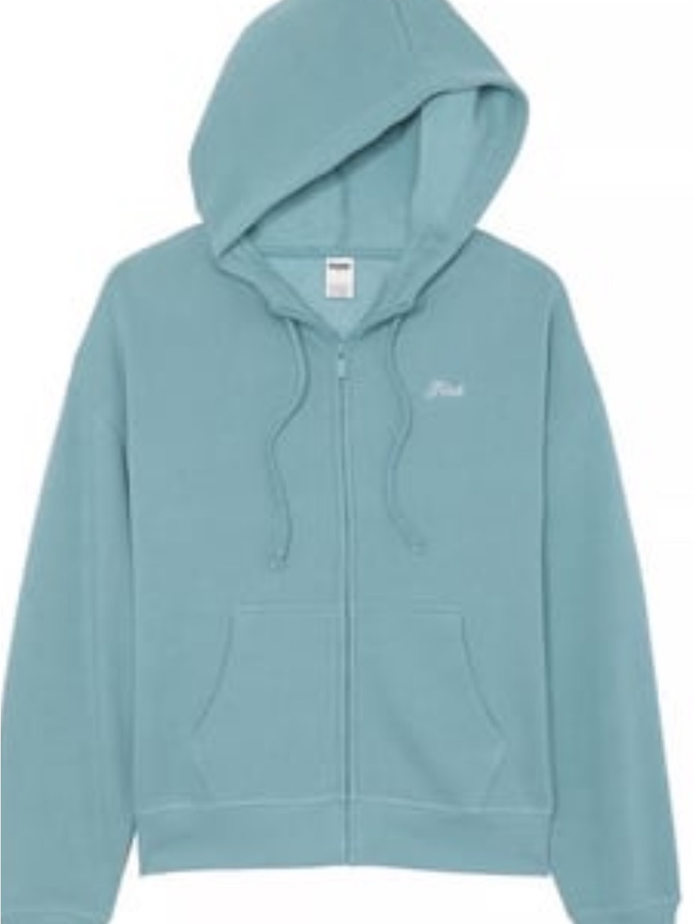 PINK Victoria's Secret Wellness Club Full Zip Up Hoodie in Light Teal - Picture 3 of 4